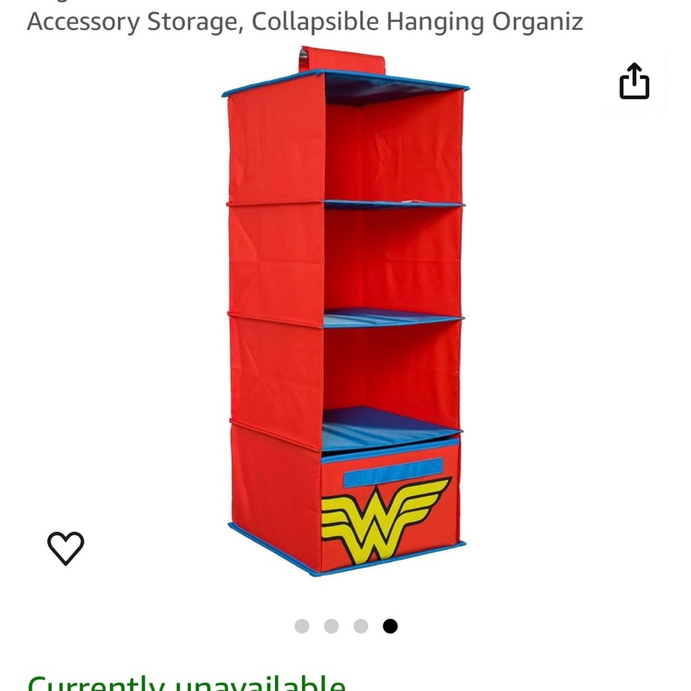DC Wonder Woman Hanging Closet Organizer